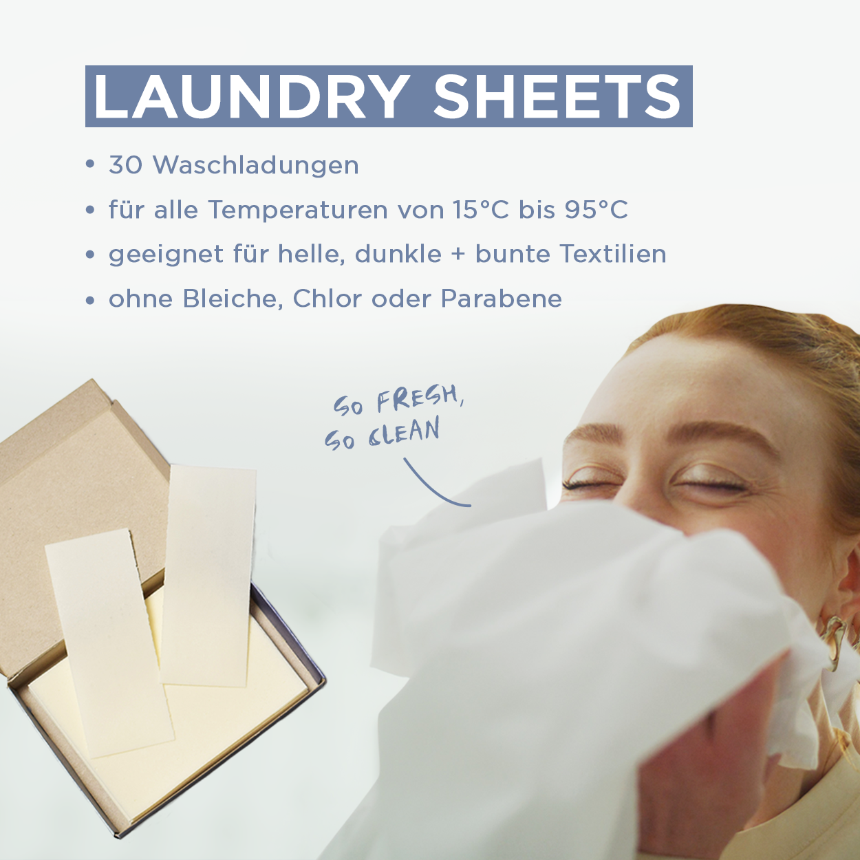 Laundry Sheets Probiermuster für 4 Wäschladungen